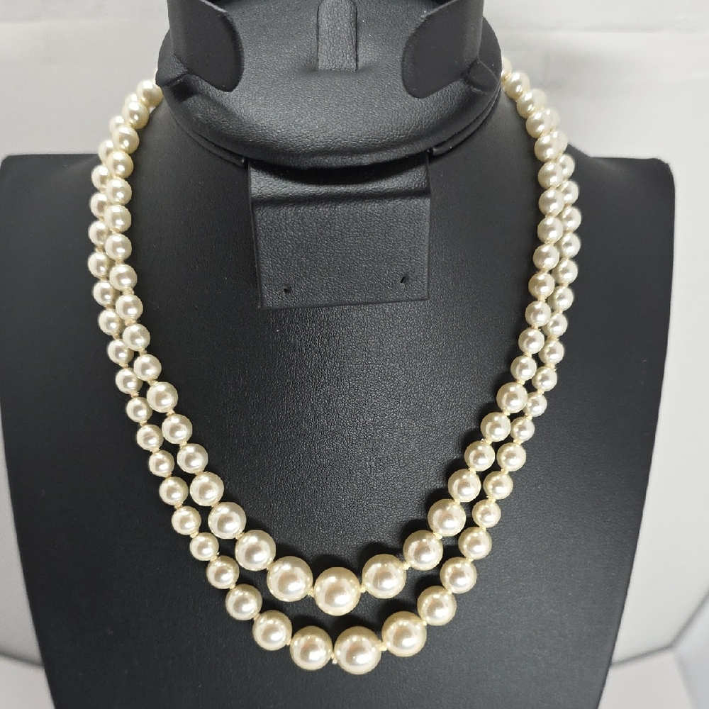 Classic Double-Strand Pearl Necklace